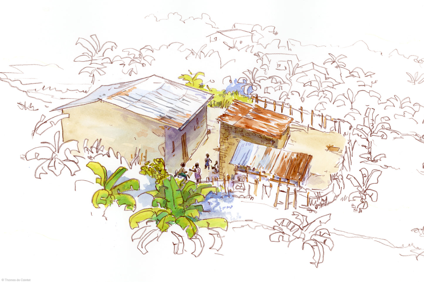 Une maison perchée dans les collines