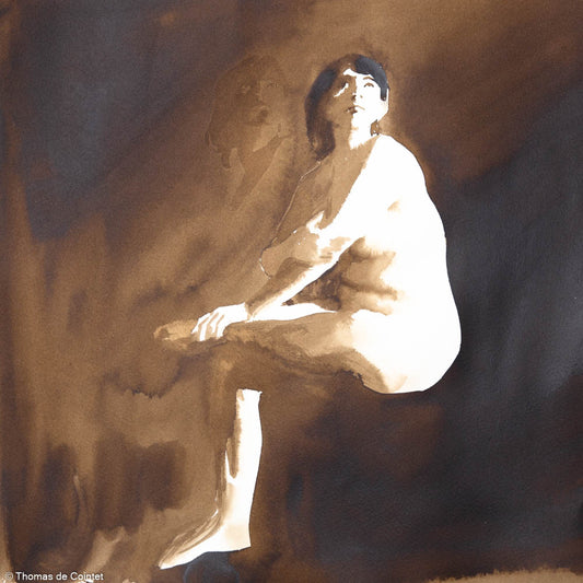 Femme sur fond sombre