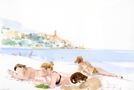 Vue sur Bastia de la plage de l'Arinella