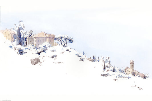 Vue sur le village de Pino sur la côte ouest du Cap Corse