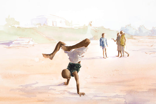 Enfants jouant devant le Centre Cyprien et Daphrose Rugamba (CECYDAR) à Kigali