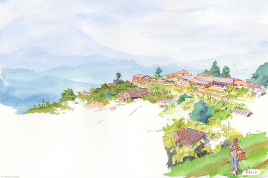 Felix devant le Foyer de charité Remera Ruhondo