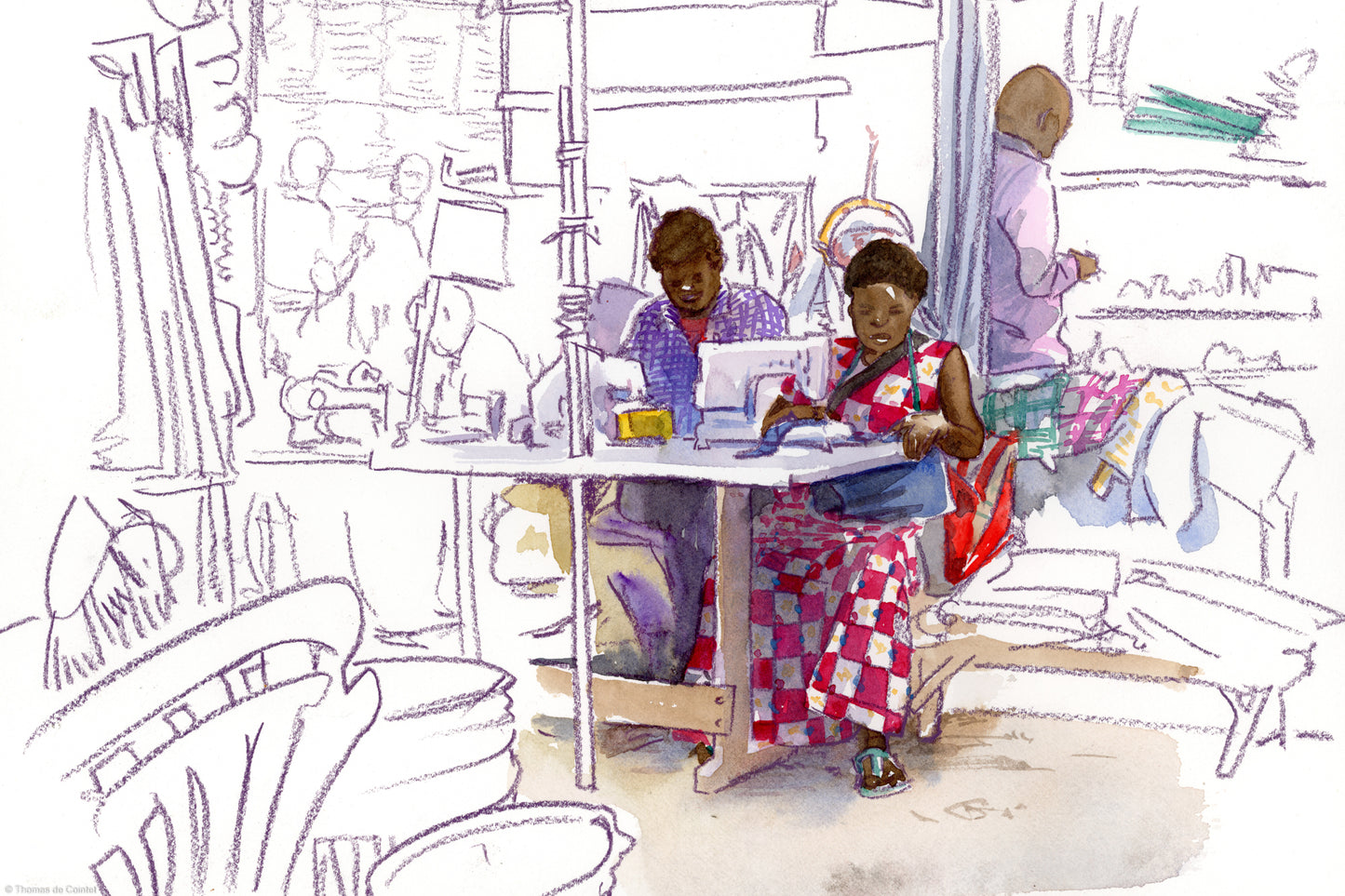 Couturière au marché de Kimironko Market, Kigali