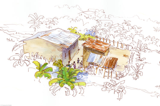 Une maison perchée dans les collines